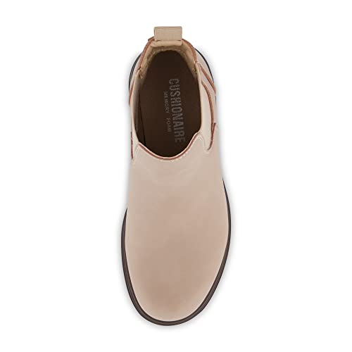 CUSHIONAIRE Women's Britain Chelsea Boots. Soft Vegan Leather, Non-Slip Sole, Memory Foam, Back Pull Tab, Ankle Boots for Women, ESPRESSO 9.5
