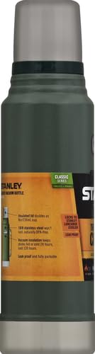 Stanley Classic Vacuum Insulated Wide Mouth Bottle - BPA-Free 18/8 Stainless Steel Thermos for Cold & Hot Beverages – Keeps Liquid Hot or Cold for Up to 24 Hours
