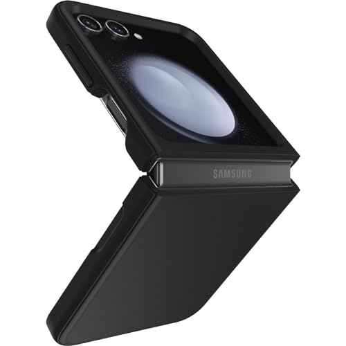 OtterBox Galaxy Z Flip5 Thin Flex Case - BLACK, ultra-slim, hard case with soft edges, 5G and wireless charging compatible