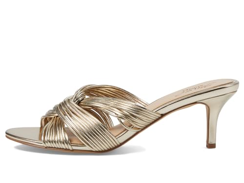Jewel Badgley Mischka Women's MIA Slide Sandal, Black Leather, 10