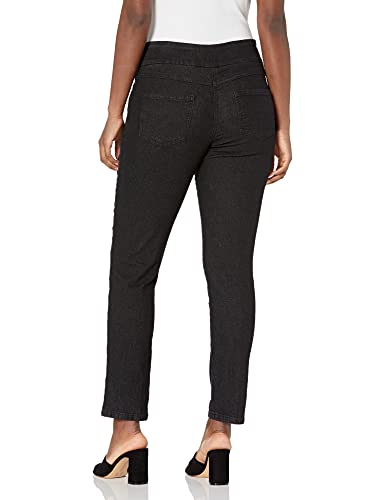 Ruby Rd. Women's Pull-on Extra Stretch Denim Jean, Black, 6