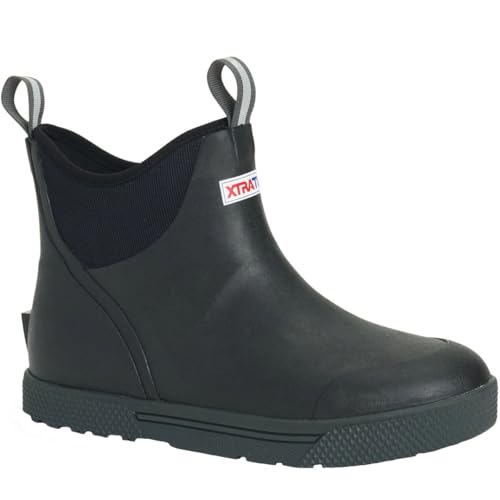 Xtratuf Men's Wheelhouse 6 Inch Ankle Deck Boot, Black, Size 8