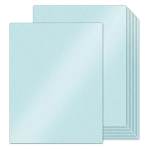 100 Sheets White Shimmer Cardstock 8.5 x 11 Certificate Paper, Goefun 80lb Pearlescent Paper for Invitations, Certificates, Crafts, DIY Cards