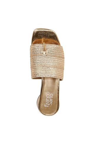 Franco Sarto Womens Loran Slide Sandal Black Stretch Raffia 9M