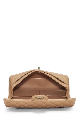 Chanel, Pre-Loved Beige Quilted Caviar Classic Double Flap Medium, Beige