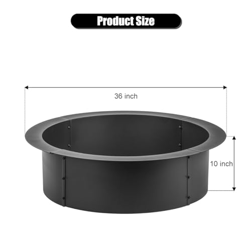 36 inch Fire Ring for Outside with Flower & Plant Pattern, Fire Pit Ring for Camping, Wood Burning Fire Pit for Outside,Yard,Garden,Outdoor Fireplace