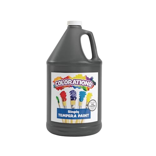 Colorations Tempera Paint, Gallon Size, Black, Non Toxic, Vibrant, Bold, Kids Paint, Craft, Hobby, Fun, Art Supplies (Item # GSTBK)