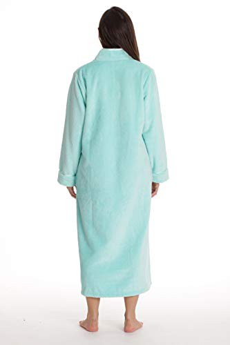 Just Love Plush Zipper Long Robe 6792-MIN-M Mint