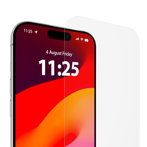 Case-Mate iPhone 15 Screen Protector - 6.1 Inch - Anti-Scratch Tempered Glass with Shatter Protection - Durable 9H Glass with Touch Sensitivity, High Clarity, Case Friendly, Easy to Apply
