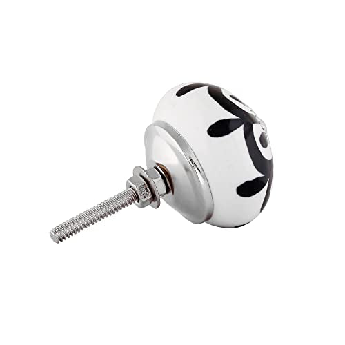 CLEENTABLE Set of 12 Ceramic Knobs Decorative Knobs for Home Kitchen Cabinet Cupboard Door Dresser Wardrobe Pulls Cabinet Knobs Ceramic Drawer Pull Kitchen Cupboard Pull Door Handle - White Silver