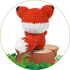 Nitlak Crochet Kit for Beginners, Crochet Starter Kit, Fox Crocheting Animals Kits with Crochet Hooks Yarn Polyester Fiber Step-by-Step Video Tutorials, Knitting Kit for Adults