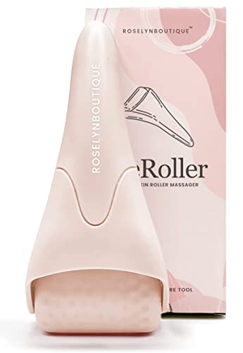 ROSELYNBOUTIQUE Ice Roller for Face Wrinkles Fine Lines Puffiness Stick Massager Facial Skin Care Tools Self Care Gifts for Men Women (Pink & Guasha)