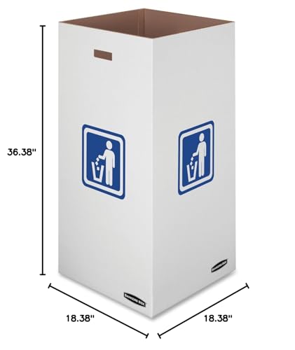 Bankers Box 10 Pack 50 Gallon Corrugated Cardboard Trash and Recycling Containers