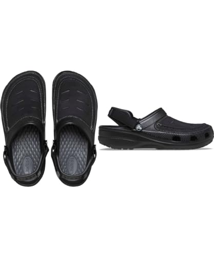 Crocs Men's Yukon Vista II LiteRide Clogs, Black/Slate Grey, 7