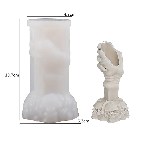 Skull Candle Mold Candle Holder Mold Skull Resin Mold Clay Mold Jewelry Resin Casting Mold Candle Making Molds Craft Supplies 3D Mold Silicone Mold for Resin Casting Mold