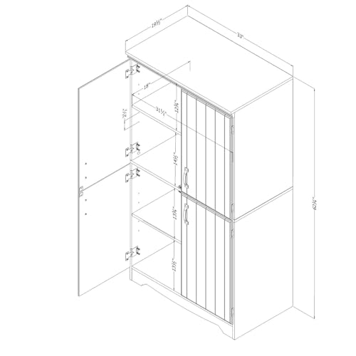 South Shore Farnel 4-Door Storage Cabinet-Pure White, Tall