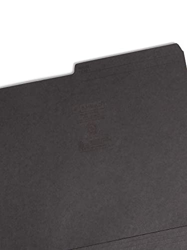 Smead Reversible File Folder, 1/2-Cut Printed Tab, Letter Size, Black, 100 per Box (10364)