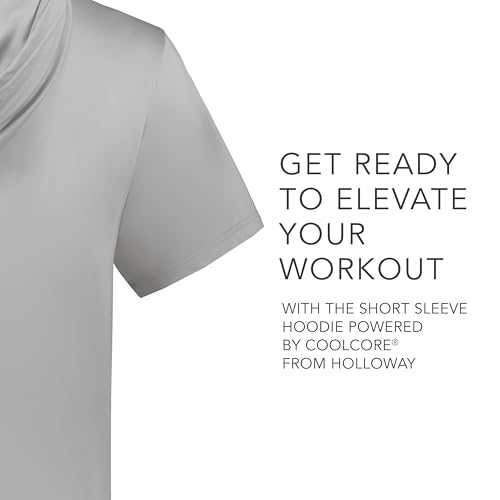 Holloway Men's Powered by Coolcore Short Sleeve Hoodie, Athletic Grey
