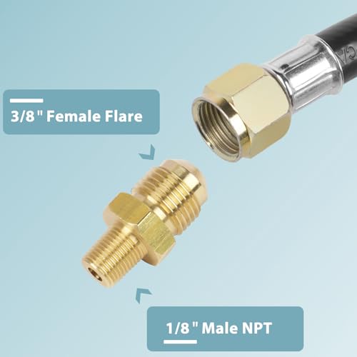 SHINESTAR 0-20 PSI Adjustable Propane Regulator and Hose with Brass Adapter, 4 Feet Gas Burner Hose Replacement for Turkey Fryer, Fish Cooker, Fire Pit, Forge and more