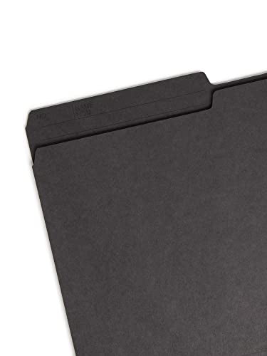 Smead Reversible File Folder, 1/2-Cut Printed Tab, Letter Size, Black, 100 per Box (10364)