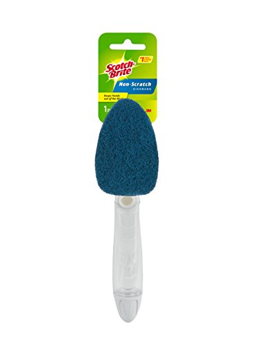 Scotch-Brite Non-Stratch Dishwand, Scrubber for Cleaning Kitchen, Bathroom, and Household, Non-Scratch Dish Scrubber Safe for Non-Stick Cookware,( Pack of 4)
