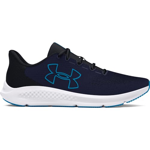 Under Armour Women's Charged Pursuit 3 Big Logo, (101) White/Halo Gray/Pink Fizz, 5.5, US