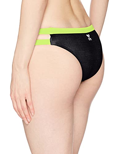 TYR Women's Sandblasted Cove Mini Bikini Bottom, Black, X-Small