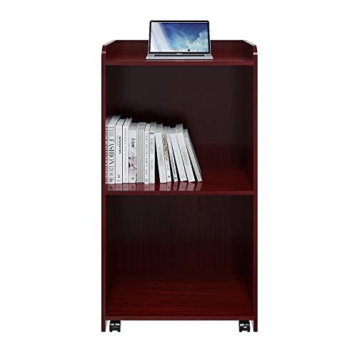 Panana Podium Stand - Hostess Stand with Wheels, Portable Podium Stand Reception Desk with Adjustable Shelf, Pulpits for Churches, Mobile Lectern Podium for Conference, Auditorium, Classroom, Black