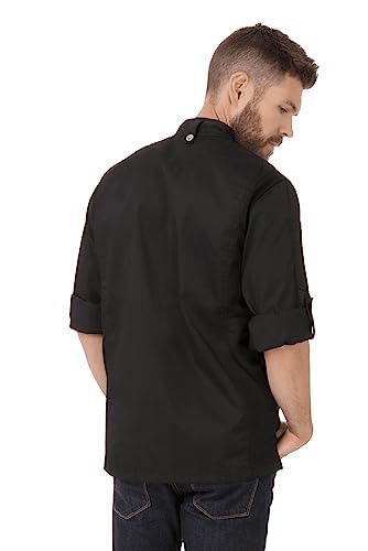 Chef Works Men's Bowden Chef Coat, Black, X-Small