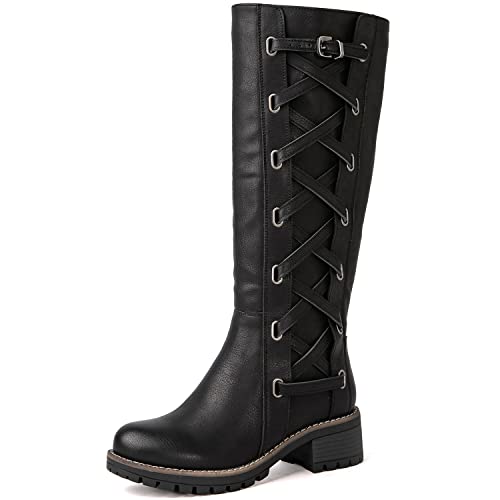 GLOBALWIN Women's Black Boots Fall Winter Fashion Boots Knee High Boots For Women 11M