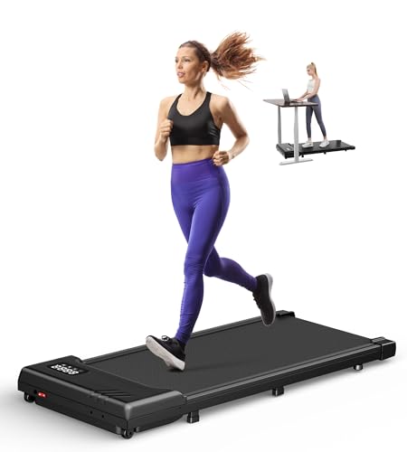 THAILE Walking Pad, Under Desk Treadmill 300+ lbs Capacity, 3 in 1 Portable Treadmill for Home, Office with LED Display, 2.5 HP Mini Treadmill for Small Spaces Black