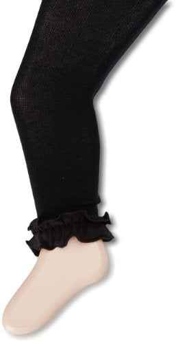 Jefferies Socks Girls 2-6x Pima Cotton Ruffle Footless Tights, Grey Heather, 8-10 Years