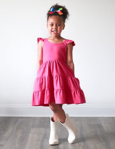 Arshiner Toddler Girl Summer Dress Cotton Tie Back High Low Beach Casual Sundress 3t