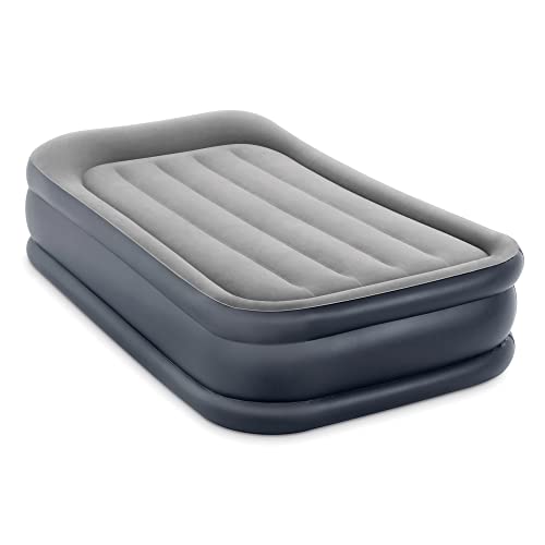 Intex Dura-Beam Series Deluxe Pillow Rest Raised Airbed with Internal Pump & Built-in Pillow, Twin
