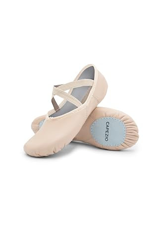 Capezio Girls Leather Juliet Ballet Shoe-Child, Light Pink, 2 Little Kid