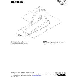 Kohler Memoirs Trip lever