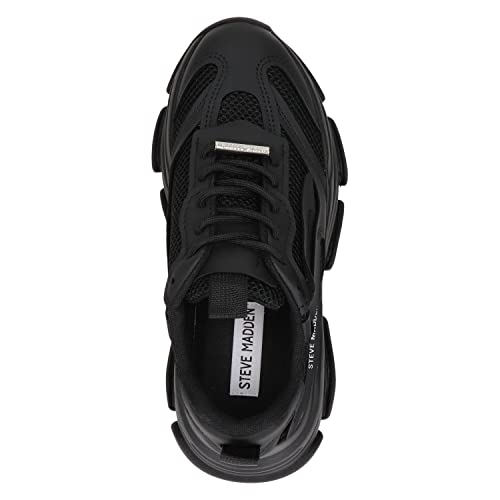 Steve Madden Women's Possession Sneaker, Black/Green, 8