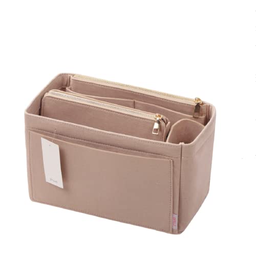 ZTUJO Purse Organizer, Felt Bag Organizer Purse Organizer Insert For Speedy, Neverfull, Graceful, Neverfull,Tote, Handbag,Shaper (Slender Medium, Beige)