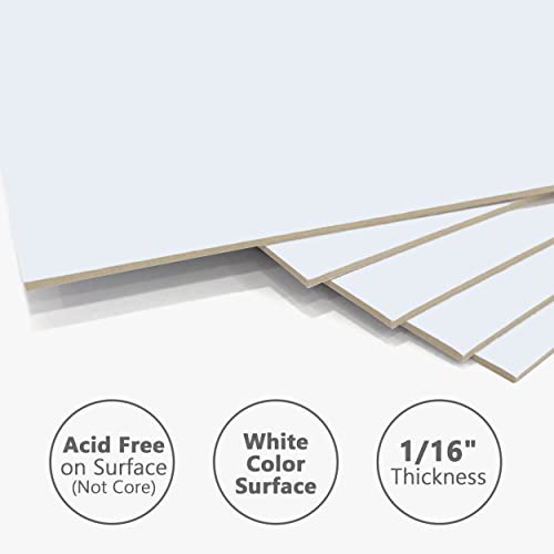Somime 10 Pack 16x20 White Backing Boards, Uncut Mat Board 16x20, Acid Free Backerbords for 11x14 Photos, Pictures, Artwork and Paints