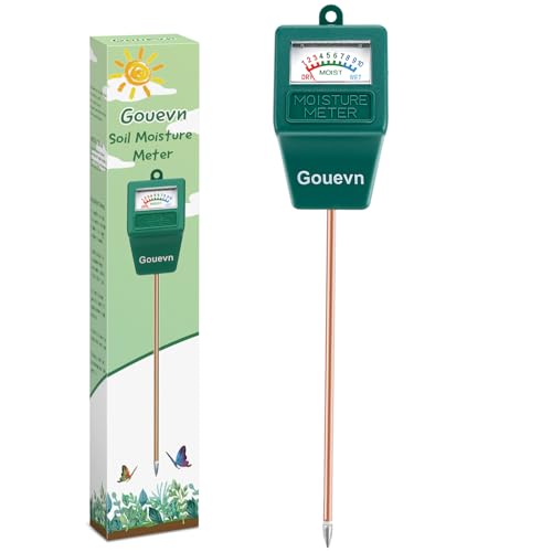Gouevn Soil Moisture Meter, Plant Moisture Meter Indoor & Outdoor, Hygrometer Moisture Sensor Soil Tester Plant Water Meter for Potted Plants Garden, No Battery Needed (Black)
