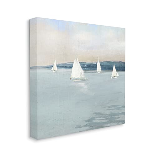 Stupell Industries Coastal Sailing Seascape Boats Canvas Wall Art, Design by Sally Swatland