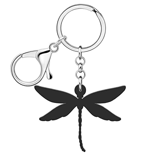 LONYOO Acrylic Dragonfly Keychain Car Key Backpack Keyring Dragonfly Gifts for Women Girls Spring Summer Charms (Blue)