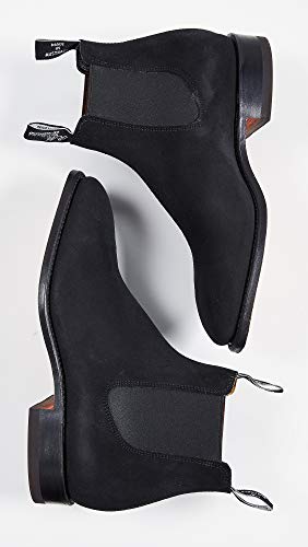 R.M. Williams Men's Suede RM Chelsea Boots, Black, 7 Medium US
