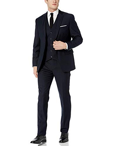 Adam Baker by Creative Men's CT701/05-3 Piece Single Breasted Classic Fit Vested Suit - Grey- 58R
