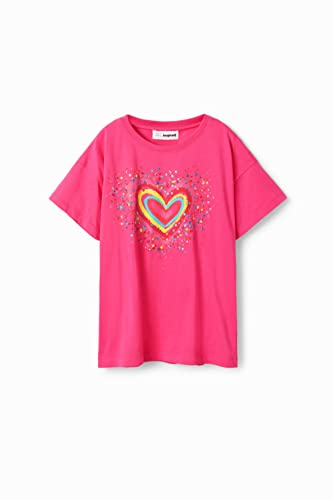 Desigual Little Girl's Sequinned Heart T-Shirt Red