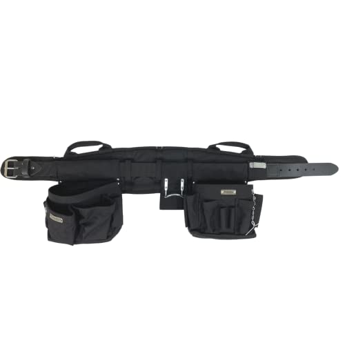 BOULDER BAG Professional Electrician's MAX Combo with Comfort Back Support Tool Belt, Leather Belt Buckle, Heavy Duty Work Belt, (Small 24-27 Inch Waist), Made in USA