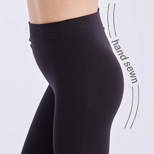 MANZI Ballet Tights for Girls Footed Dance Tights 3 Pairs Ultra-Soft Age 4-6 Black Medium