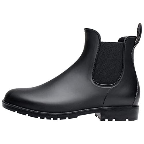 Yvmurain Women's Short Rain Boots Waterproof Work Shoes Lightweight Anti Slip Garden Shoes Rubber Ankle Chelsea Booties