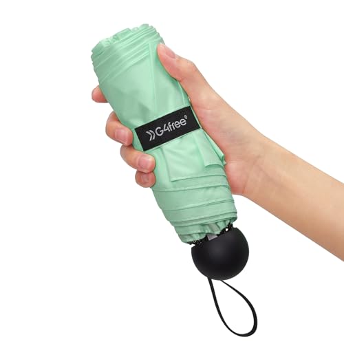 G4Free Compact Travel Umbrella UPF 50+ UV Protection Sun Blocking Mini Umbrellas for Men and Women(Light Green)