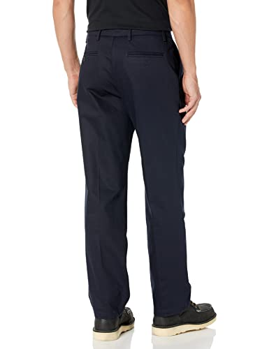 Dockers Men's Classic Fit Signature Khaki Lux Cotton Stretch Pants-Pleated (Regular and Big & Tall), Charcoal Heather, 36W x 36L